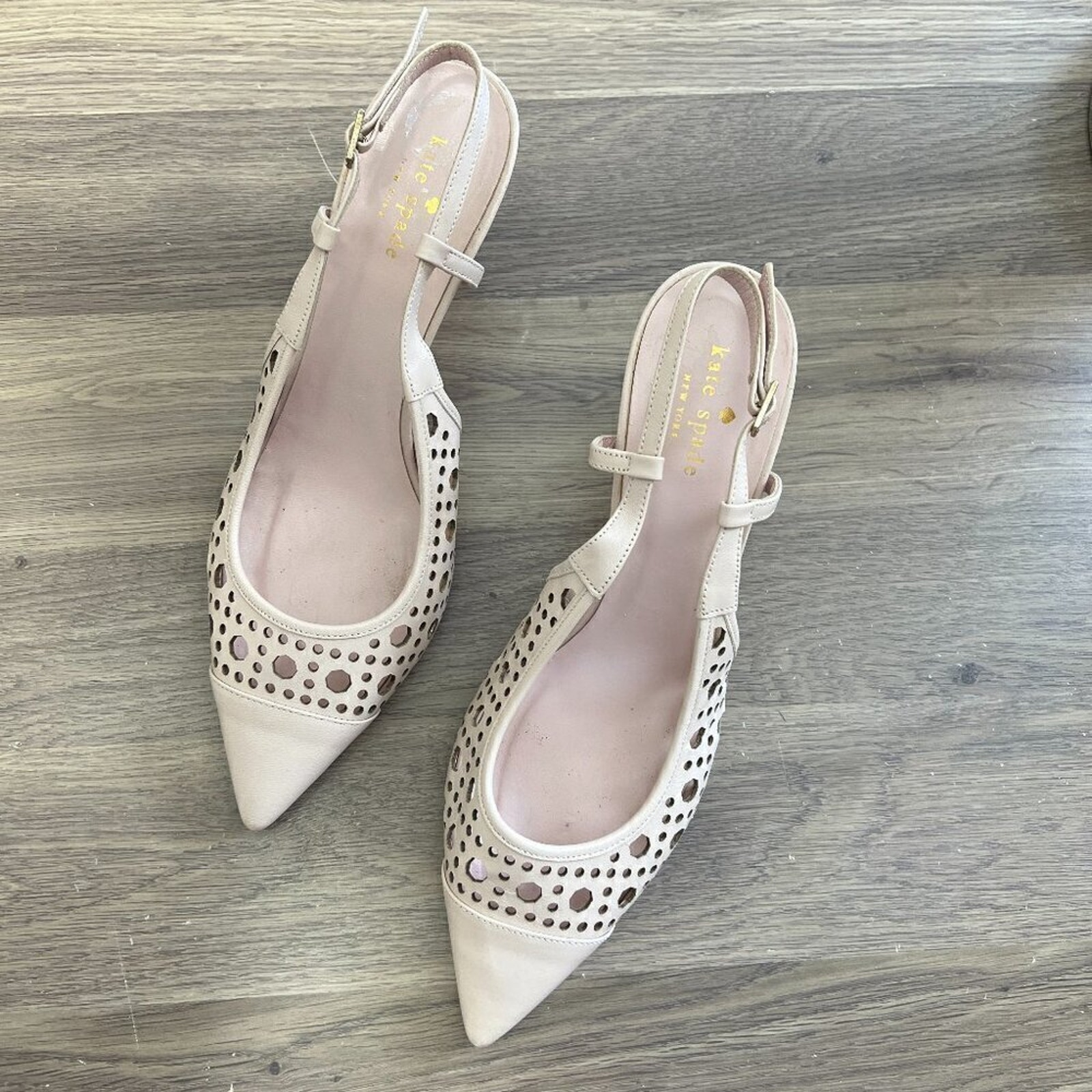 Kate Spade Leather Cutout Pointed Toe Heels New